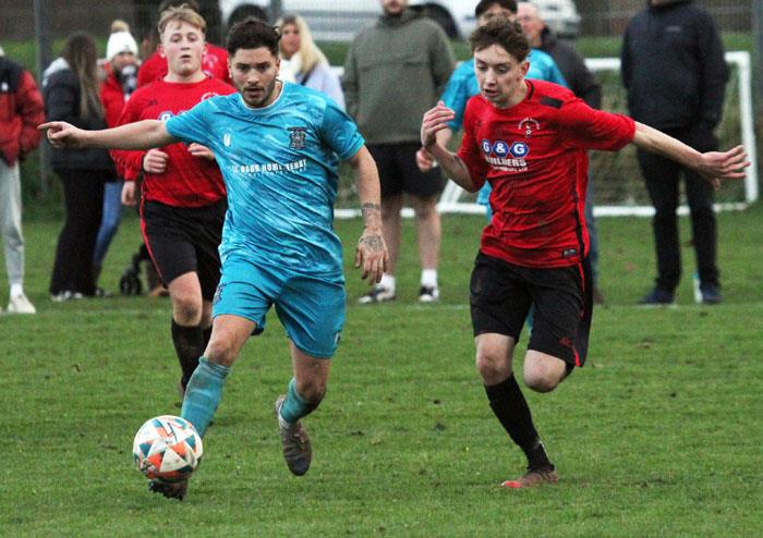 Scott Ferney equalised for Tenby at Pennar Robins. Picture Susan McKehon